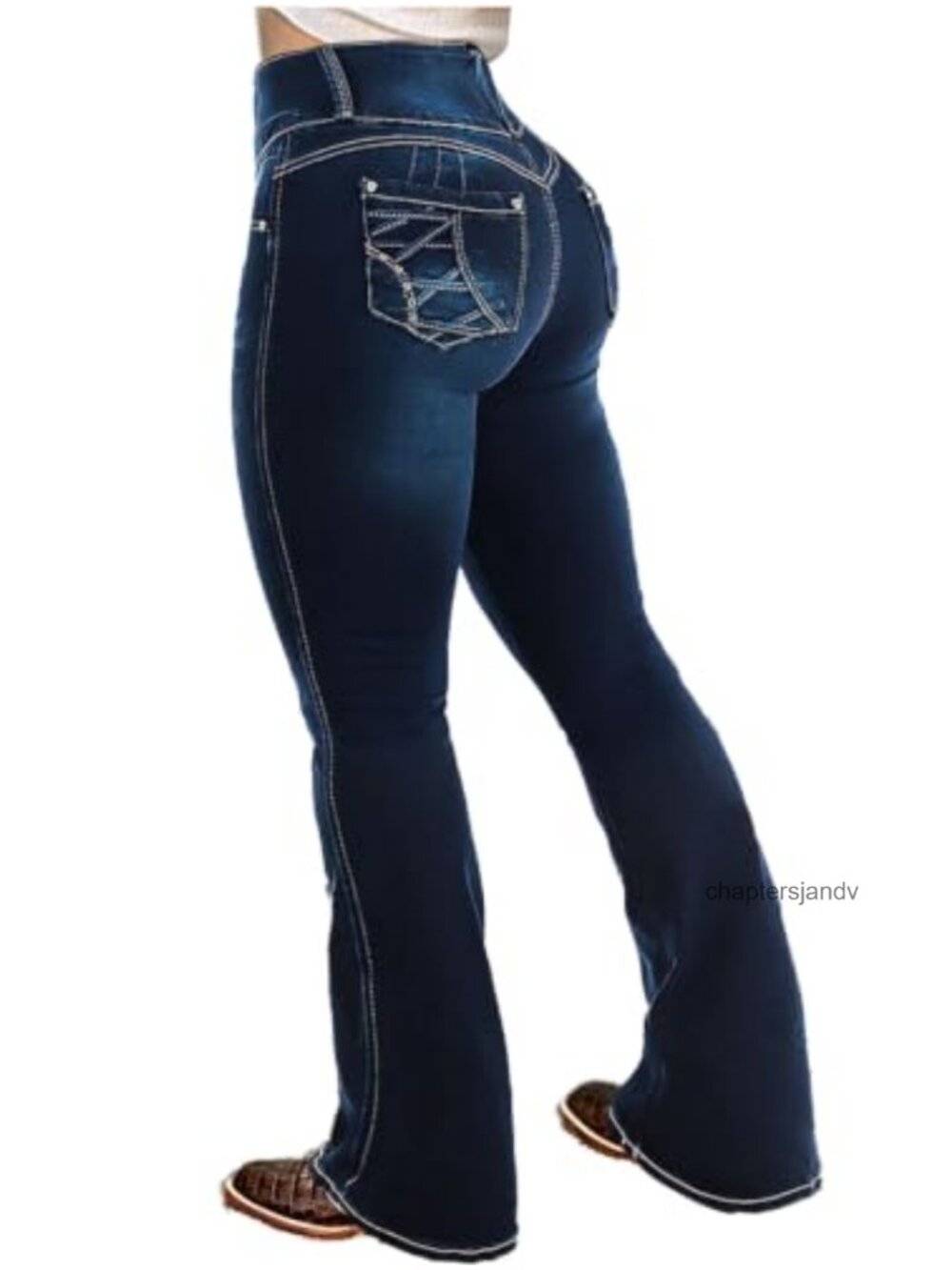 Flamingals Butt Lifting Bootcut Stretchy Jeans Low Rise Super Elastic Denim